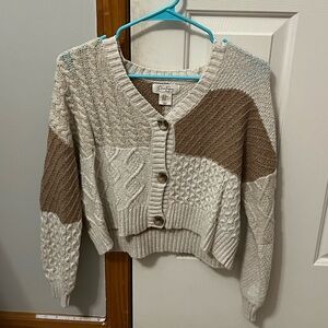 Jessica Simpson Mulit-Colored Cropped Button-Up Cardigan